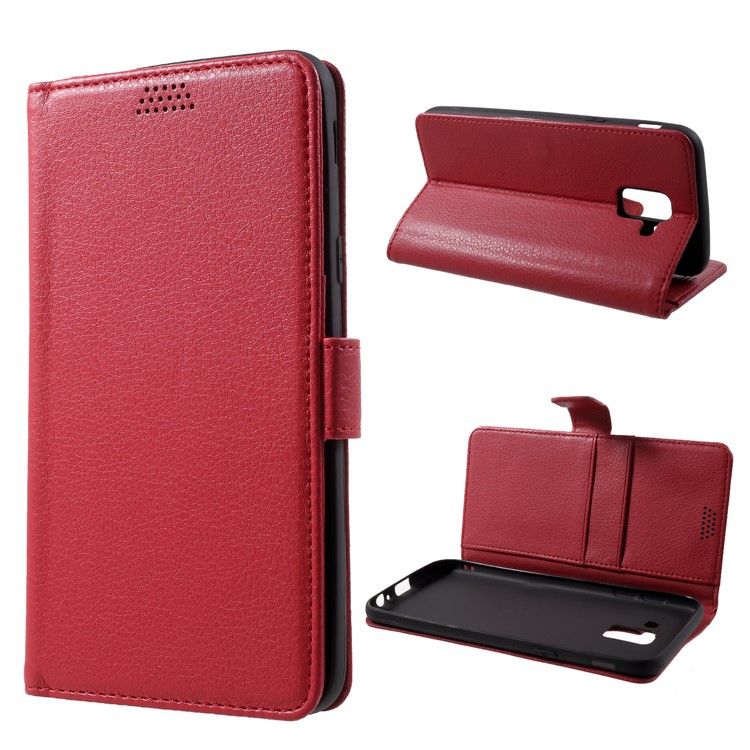 

Litchi Texture Wallet Leather Stand Case for Samsung Galaxy J6 (2018) - Red