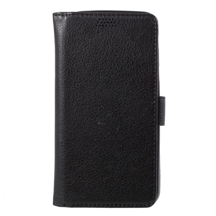 

Litchi Skin Wallet Leather Stand Cover for Samsung Galaxy A6 (2018) - Black
