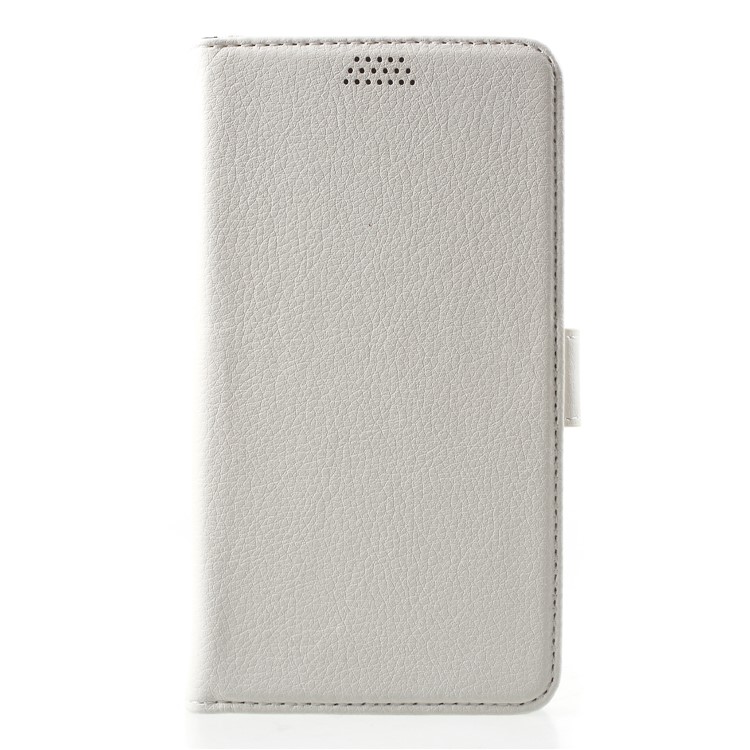 

Litchi Skin Leather Stand Case with Card Slots for Samsung Galaxy A6 (2018) - White