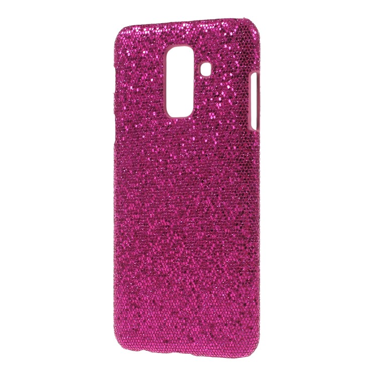 PU Leather Coated PC Back Phone Case for Samsung Galaxy A6 (2018) / A9 Star Lite - Rose Glitter Sequins-2