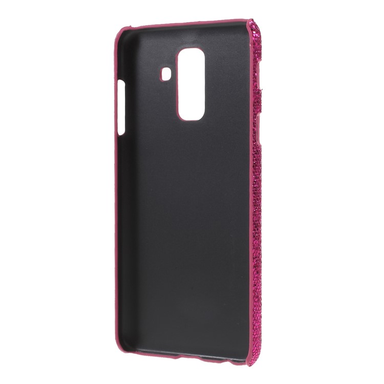 PU Leather Coated PC Back Phone Case for Samsung Galaxy A6 (2018) / A9 Star Lite - Rose Glitter Sequins-3