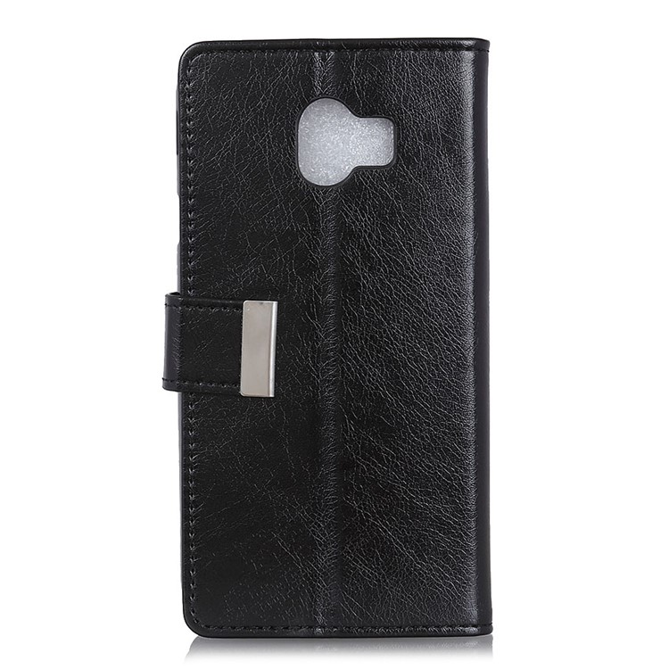 Black - Textured PU Leather Wallet Stand Mobile Casing for Samsung Galaxy J4 (2018)-4