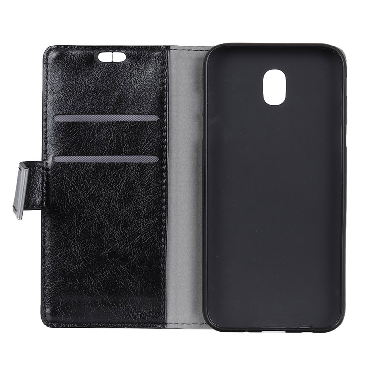 Black - For Samsung Galaxy J3 (2018) J337 Nappa Texture PU Leather Wallet Stand Mobile Phone Case-3