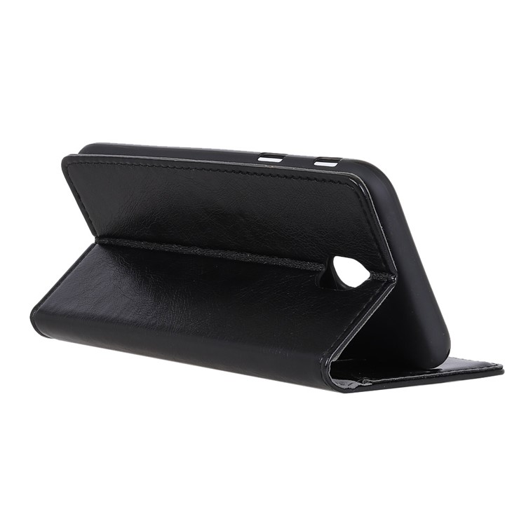 Black - For Samsung Galaxy J3 (2018) J337 Nappa Texture PU Leather Wallet Stand Mobile Phone Case-4