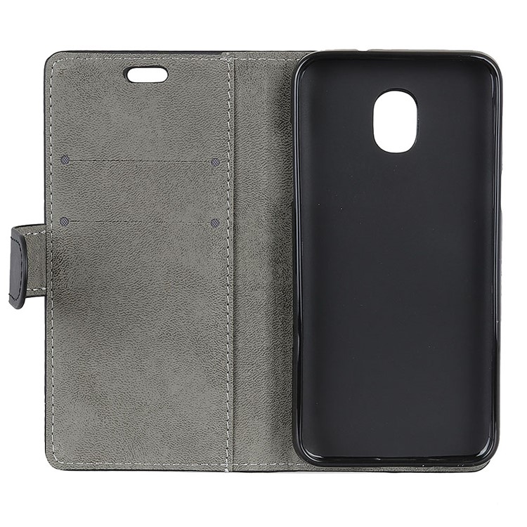 Black - Wallet Stand PU Leather Protection Mobile Phone Shell for Samsung Galaxy J3 (2018) J337-4