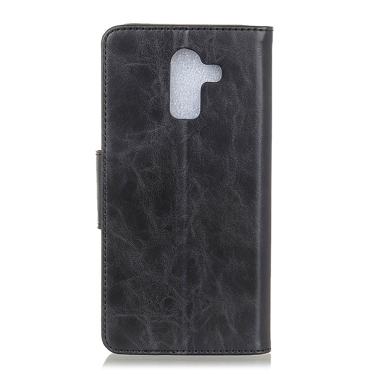 Crazy Horse Split Leather Wallet Stand Case for Samsung Galaxy J8 (2018) - Black-5
