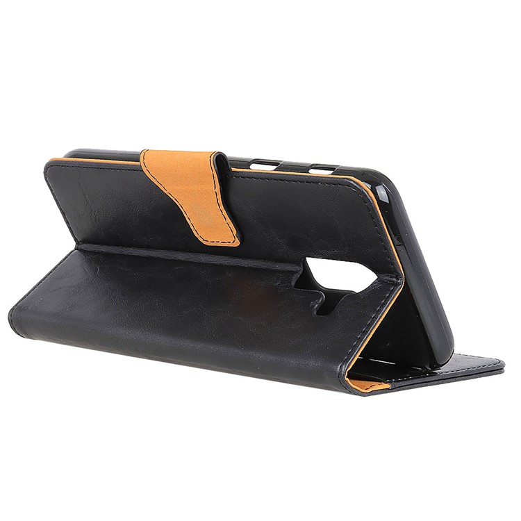 Crazy Horse Split Leather Wallet Stand Case for Samsung Galaxy J8 (2018) - Black-7