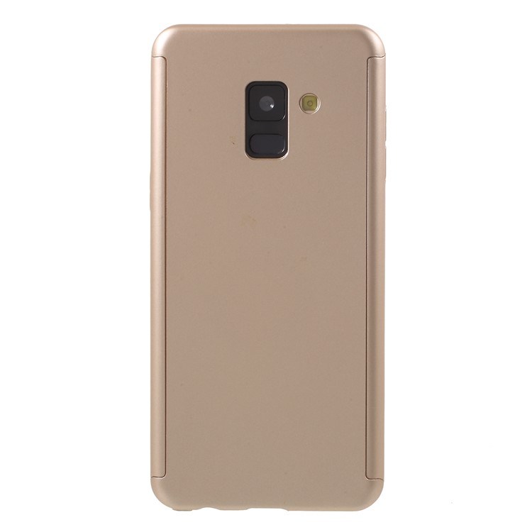 

Для Samsung Galaxy A8 (2018) 2-в-1 Полная Защита ПК Жесткая Крышка + Закаленное Стеклозащитный Экран - Золото