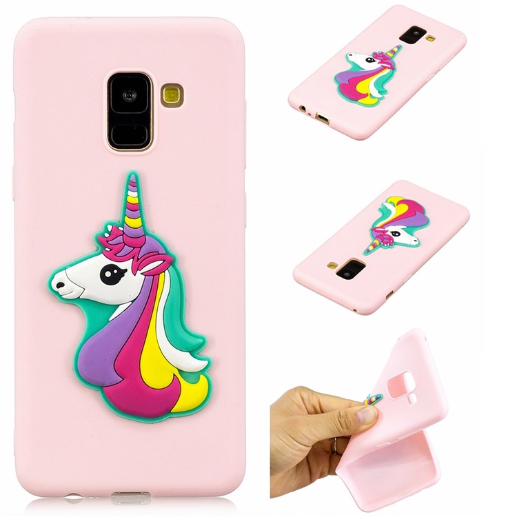 

3D Cute Silicone Doll Pattern TPU Phone Case for Samsung Galaxy A8 (2018) - Unicorn