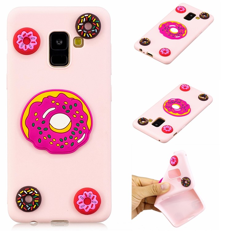 

3D Cute Silicone Doll Pattern TPU Phone Shell for Samsung Galaxy A8 (2018) - Doughnuts