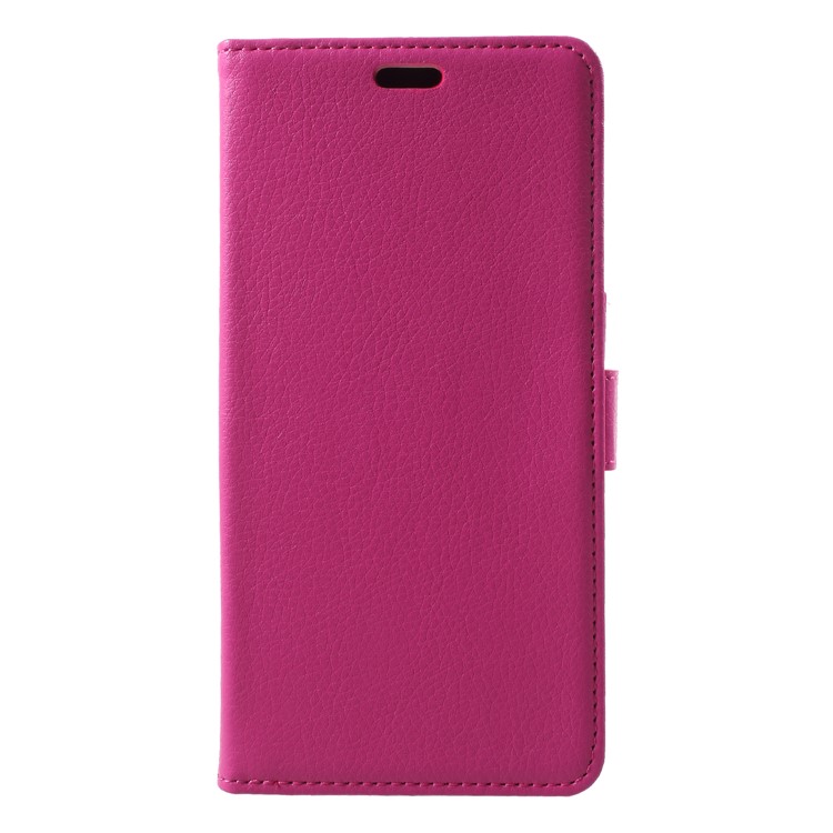

Litchi Skin PU Leather Wallet Phone Cover Accessory with Stand for Samsung Galaxy J8 (2018) - Rose