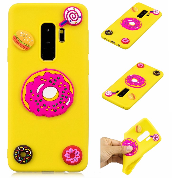 

3D Cute Silicone Doll Pattern TPU Cell Phone Casing for Samsung Galaxy S9+ SM-G965 - Doughnuts and Lollipop