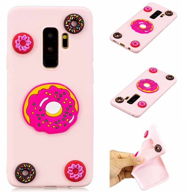 

3D Cute Silicone Doll Pattern TPU Mobile Phone Case for Samsung Galaxy S9+ SM-G965 - Doughnuts