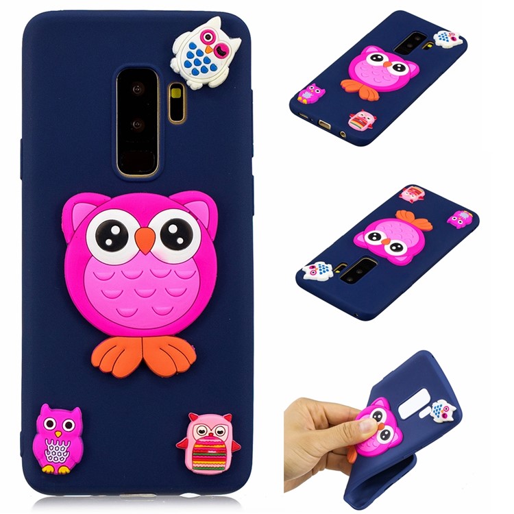

3D Cute Silicone Doll Pattern TPU Protective Case for Samsung Galaxy S9 Plus SM-G965 - Owls