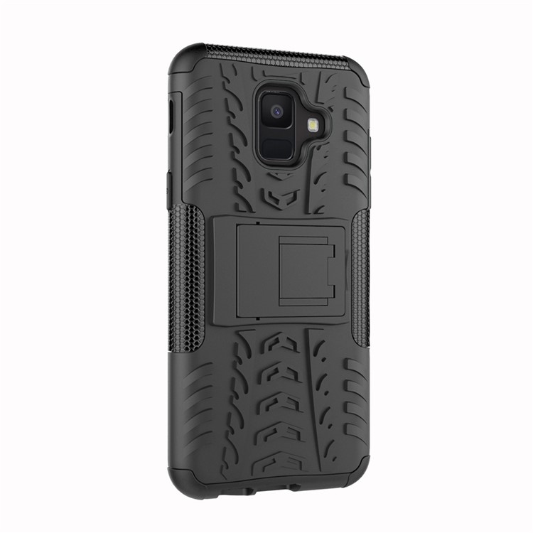 Anti-slip PC + TPU Hybrid Case with Kickstand for Samsung Galaxy A6 (2018) - Black-3