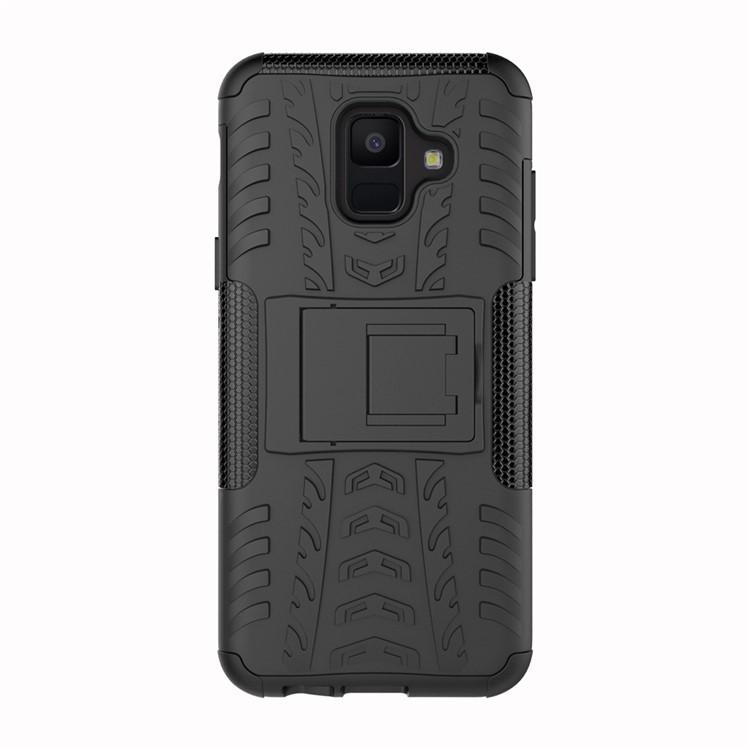 Anti-slip PC + TPU Hybrid Case with Kickstand for Samsung Galaxy A6 (2018) - Black-5