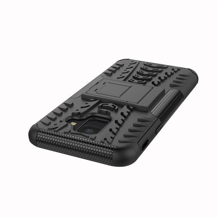Anti-slip PC + TPU Hybrid Case with Kickstand for Samsung Galaxy A6 (2018) - Black-6