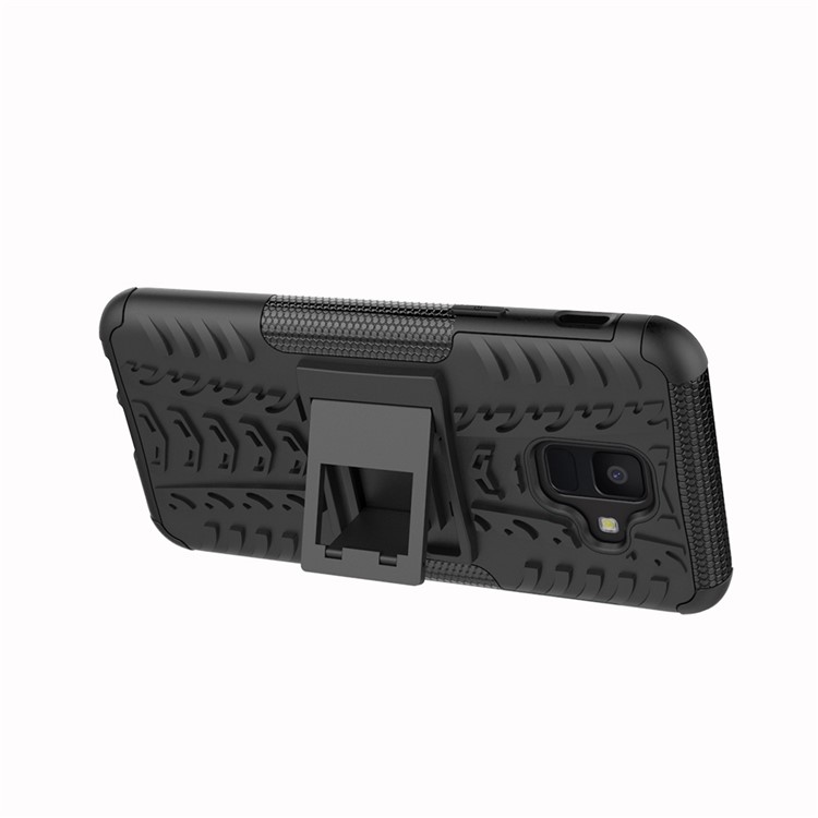 Anti-slip PC + TPU Hybrid Case with Kickstand for Samsung Galaxy A6 (2018) - Black-7