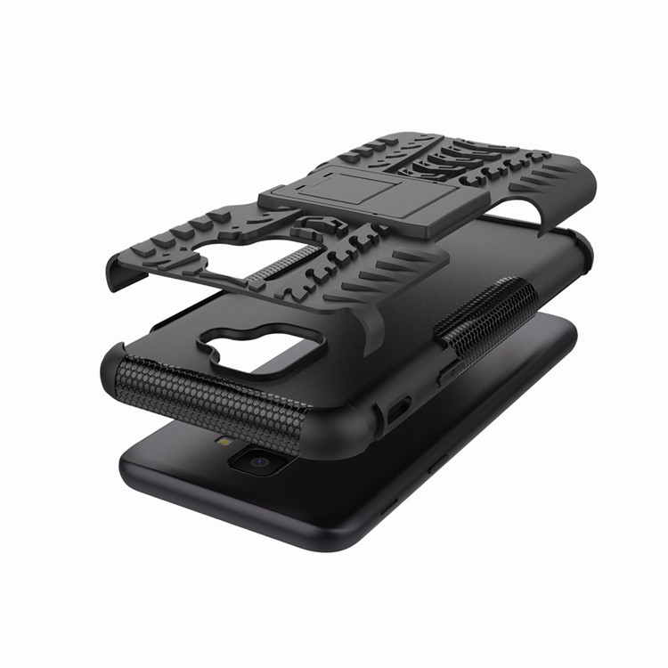 Anti-slip PC + TPU Hybrid Case with Kickstand for Samsung Galaxy A6 (2018) - Black-8
