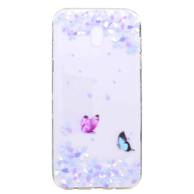 

Pattern Printing TPU Back Case for Samsung Galaxy J7 (2018) J737 - Butterfly and Flower