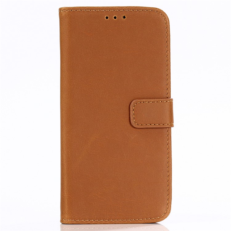 

Retro Crazy Horse Stand Wallet Leather Folio Flip Cell Phone Cobver for Samsung Galaxy J3 (2018) J337 / J3 Star - Brown