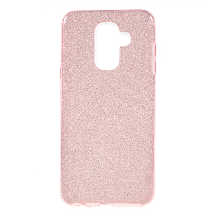 

3-in-1 Glittery Powder Paper TPU + PC Hybrid Cover for Samsung Galaxy A6+ (2018)/A9 Star Lite - Rose Gold, Galaxy A6+ (2018)