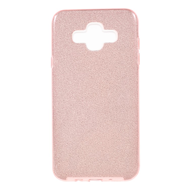 

3-in-1 Glittery Powder Paper TPU + PC Hybrid Shell Case for Samsung Galaxy J7 Duo - Pink