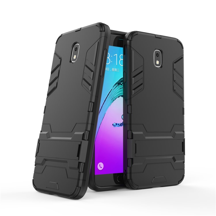 

Холодный Охранник Подставка PC TPU Гибридный Чехол Для Samsung Galaxy J7 (2018) J737 - Черный