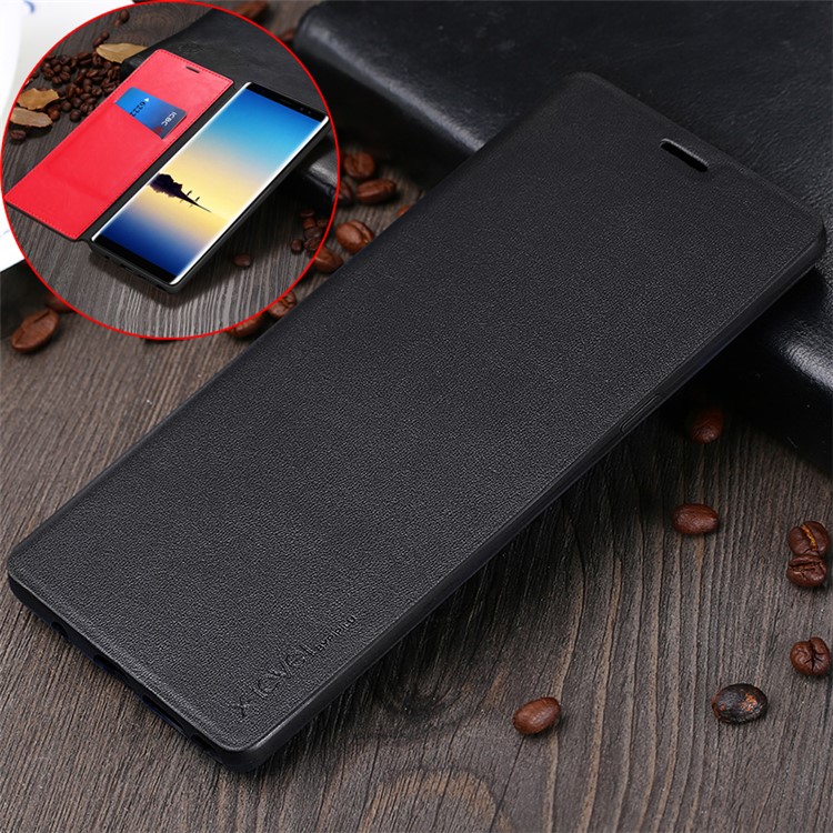 

X-LEVEL for Samsung Galaxy Note 8 SM-N950 Card Holder Leather Cell Phone Cover - Black