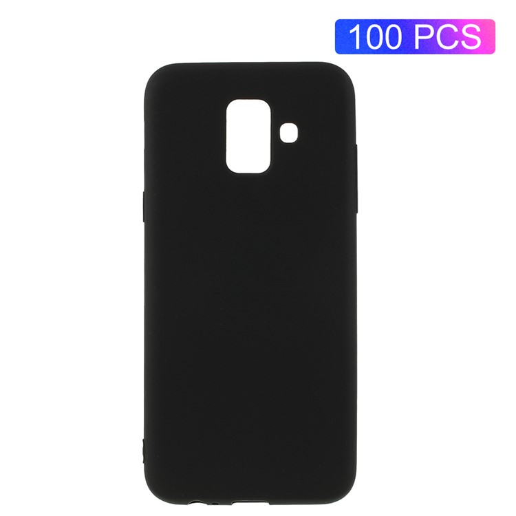 

100Pcs/Set Matte Anti-scratch Soft TPU Mobile Phone Case for Samsung Galaxy A6 (2018) - Black