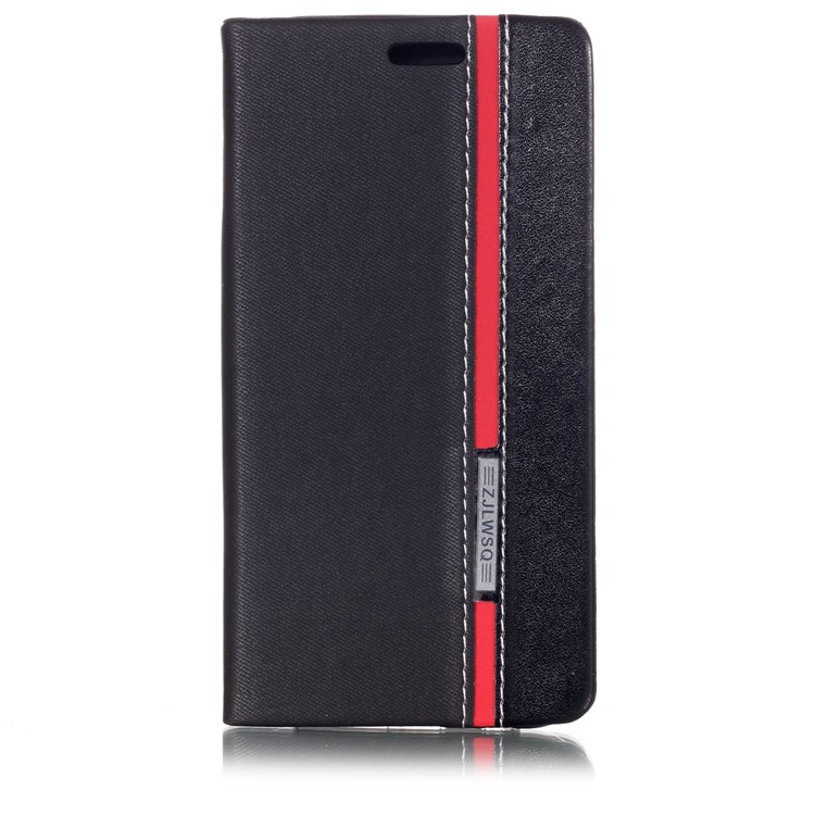 Contrast Color PU Leather Card Holder Mobile Phone Case for Samsung Galaxy A6 (2018) - Black-2