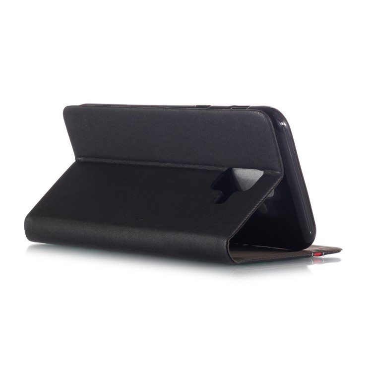 Contrast Color PU Leather Card Holder Mobile Phone Case for Samsung Galaxy A6 (2018) - Black-4
