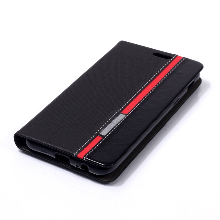 Contrast Color PU Leather Card Holder Mobile Phone Case for Samsung Galaxy A6 (2018) - Black-5