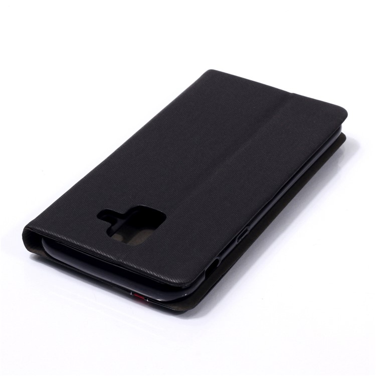 Contrast Color PU Leather Card Holder Mobile Phone Case for Samsung Galaxy A6 (2018) - Black-6