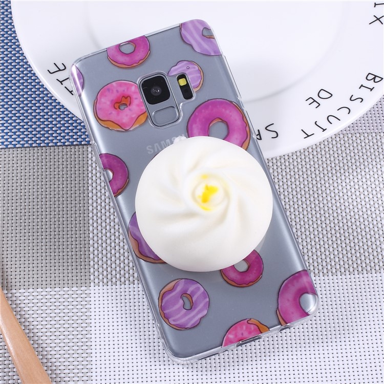 

3D Pinch Squishy Toy Pattern Printing TPU Cell Phone Cover for Samsung Galaxy S9 SM-G960 - Bun