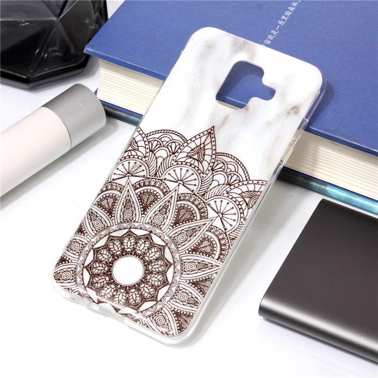 Impression de Motif IMD TPU Shel du Téléphone Pour Samsung Galaxy A6 (2018) - Fleur de Mandala