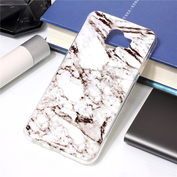 

For Samsung Galaxy J4 (2018) IMD Patterned TPU Mobile Shell Accessory - Grey Marble, Galaxy J4 (2018)
