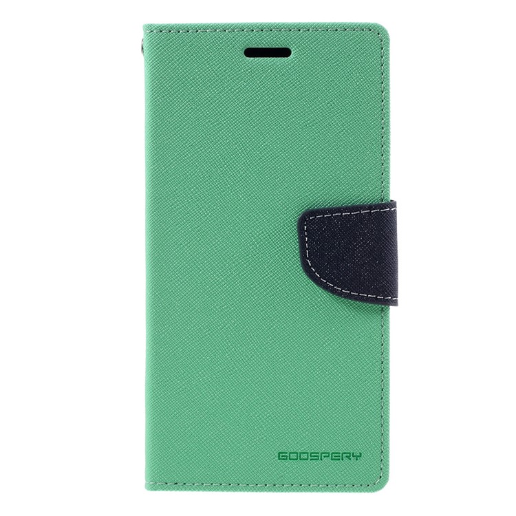 MERCURY GOOSPERY Contrast Color Leather Case for Samsung S7 edge G935 - Cyan-3