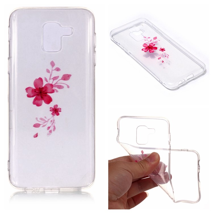 

For Samsung Galaxy J6 (2018) Pattern Printing IMD Flexible TPU Case - Beautiful Cherry Blossom, Galaxy J6 (2018)