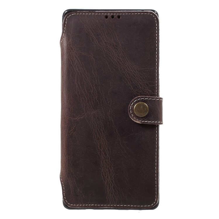 Genuine Leather Wallet Phone Accessory Cover for Samsung Galaxy Note9 - Coffee-3