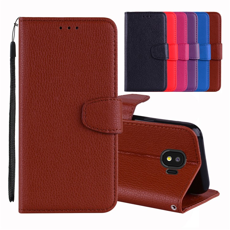 

Litchi Texture Wallet Leather Stand Mobile Cover for Samsung Galaxy J4 (2018) - Brown