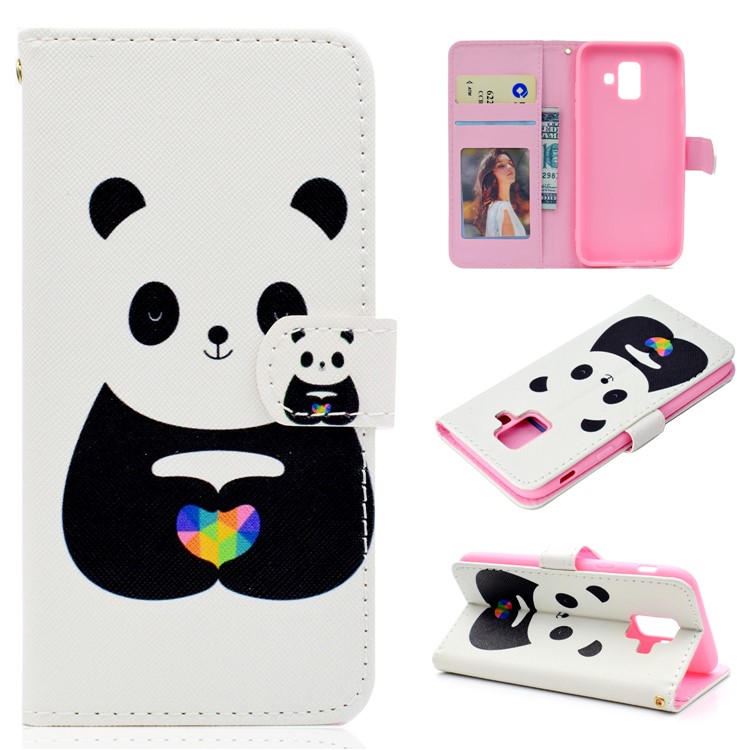 

Pattern Printing Leather Wallet Shell Case for Samsung Galaxy A6 (2018) - Cute Panda, Galaxy A6 (2018)