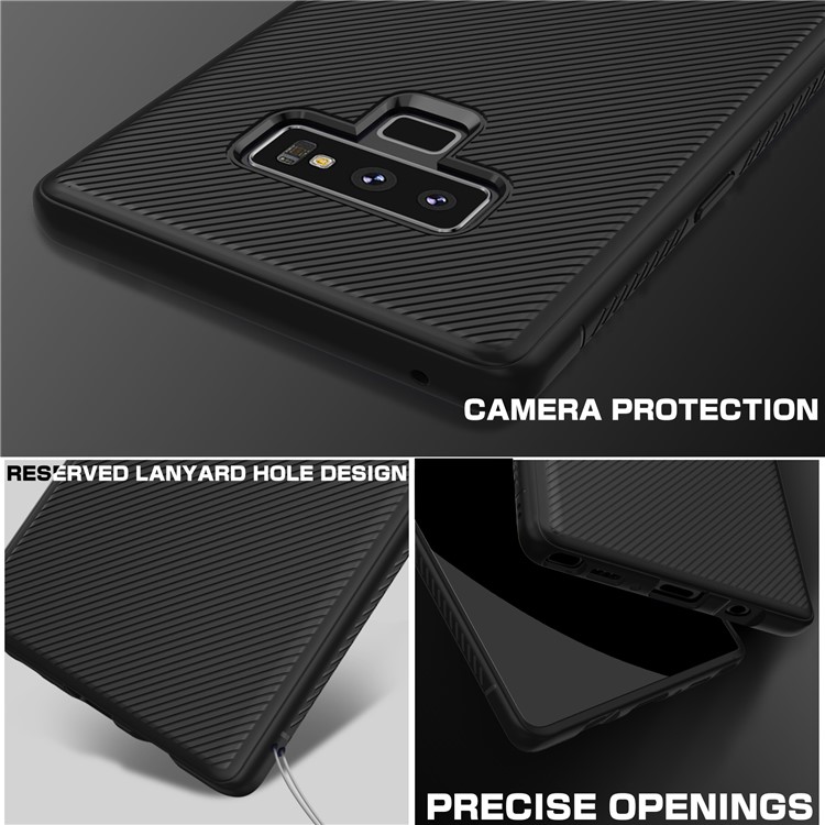 Twill Texture Silicone Phone Case for Samsung Galaxy Note9 - Black-3