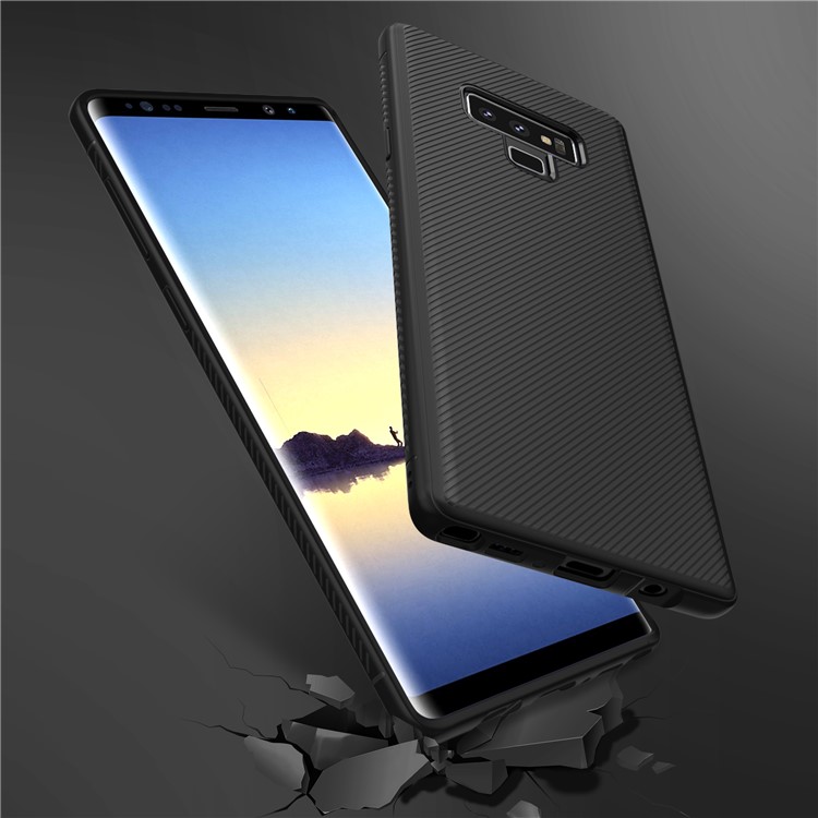 Twill Texture Silicone Phone Case for Samsung Galaxy Note9 - Black-5