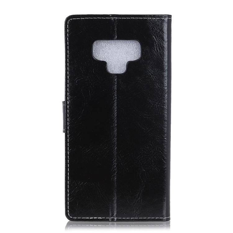 Vintage Crazy Horse Texture Wallet Stand Leather Case Accessory for Samsung Galaxy Note9 - Black-3