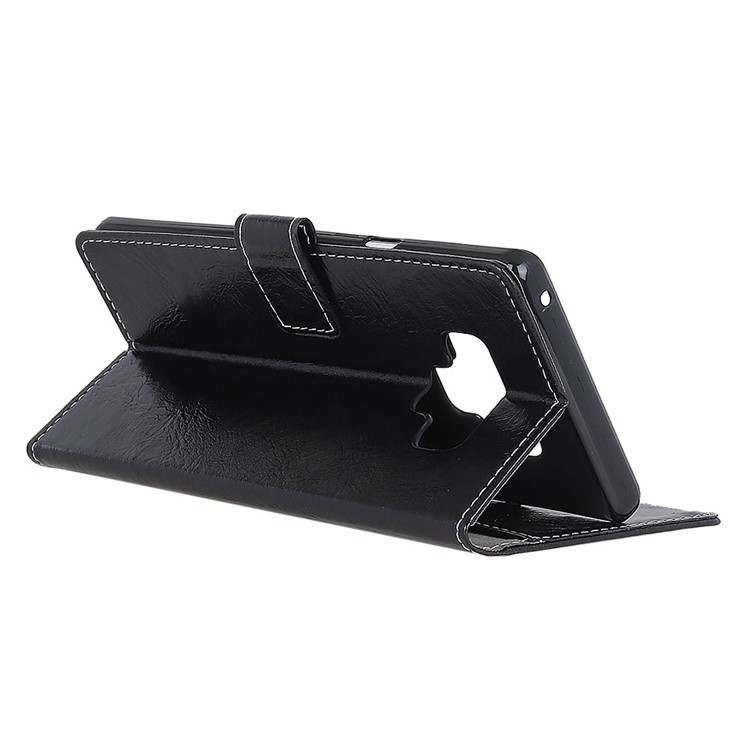 Vintage Crazy Horse Texture Wallet Stand Leather Case Accessory for Samsung Galaxy Note9 - Black-5