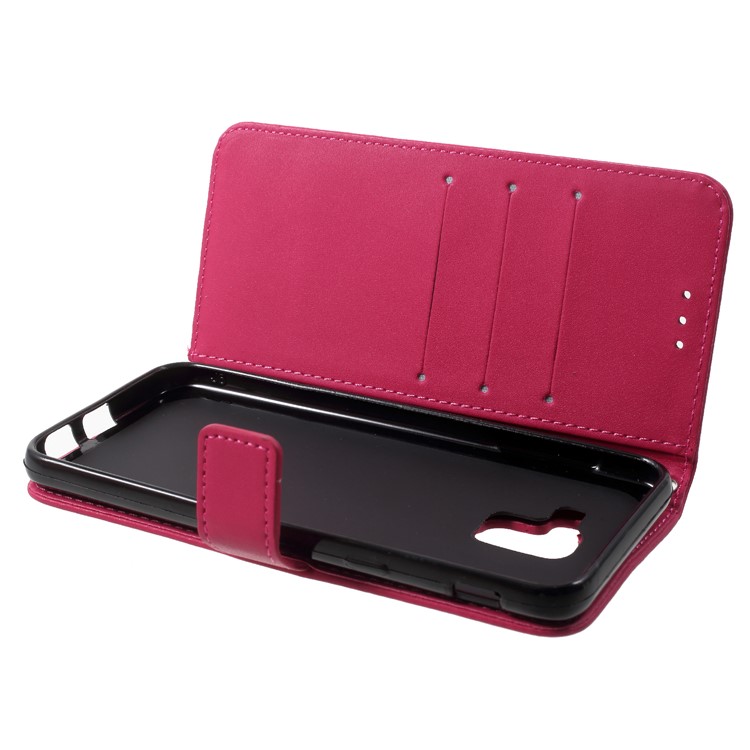 Wallet Stand Leather Flip Cover with Strap for Samsung Galaxy J6 (2018) - Rose-5