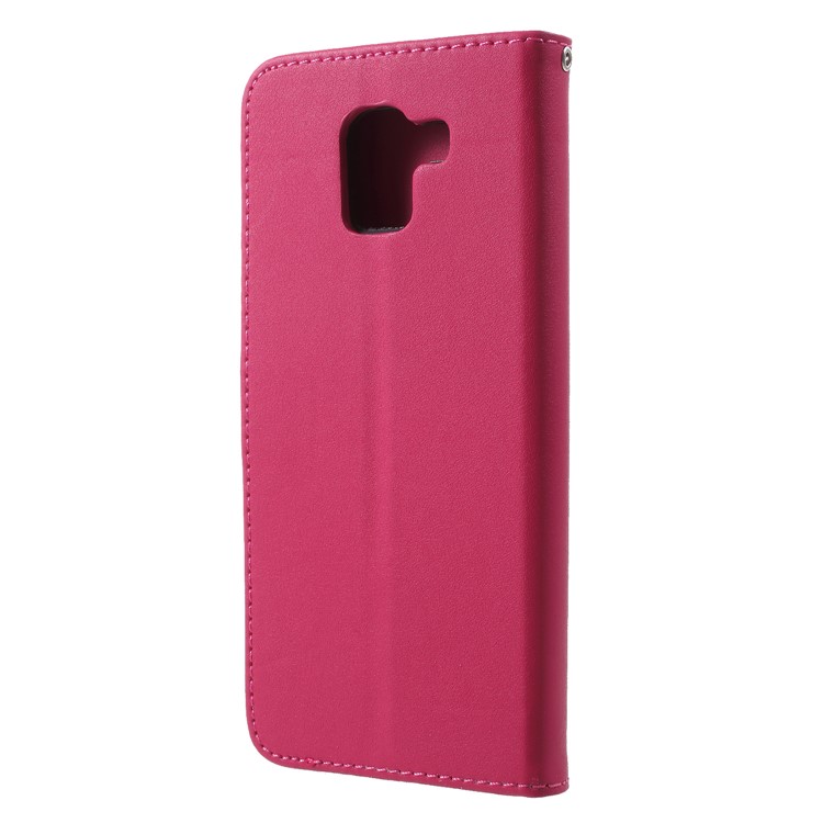 Wallet Leather Stand Case for Samsung Galaxy A6 (2018) - Rose-2