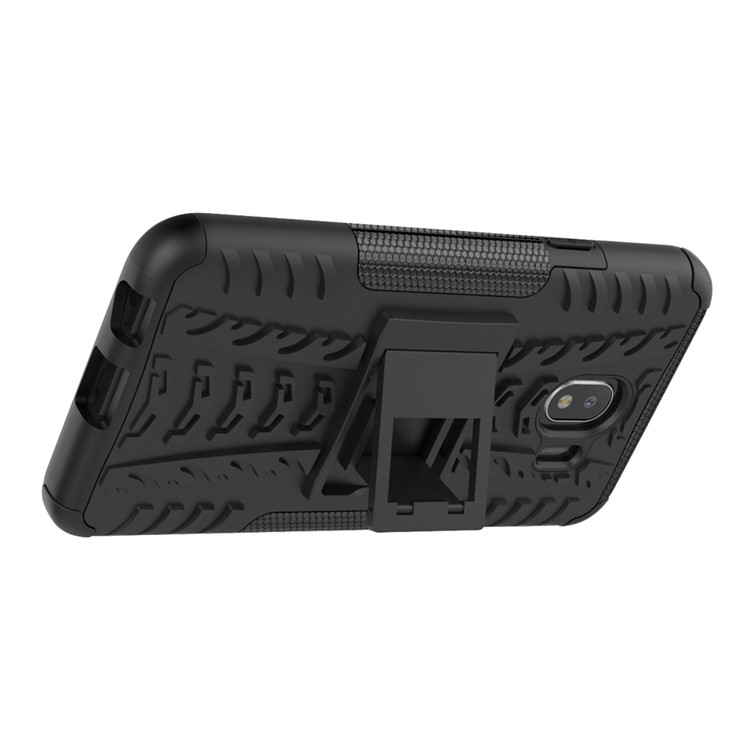 Caso De Kickstand De PC + TPU Híbrido Pneu Frio Para Samsung Galaxy J4 (2018) - Preto-4