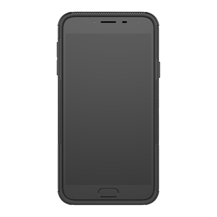 Caso De Kickstand De PC + TPU Híbrido Pneu Frio Para Samsung Galaxy J4 (2018) - Preto-7